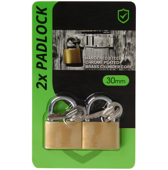 PADLOCK - 2er-Pack Vorhängeschlösser mit Schlüssel 30 mm